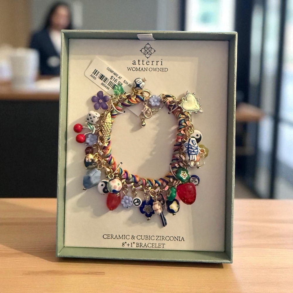 Viral Atterri Multicolor Ceramic & Cubic Zirconia charm Bracelet